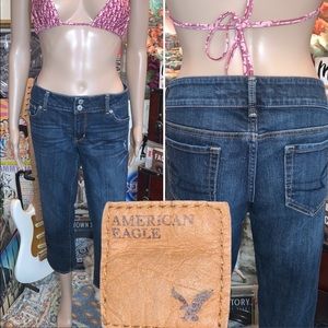 Womens 14 American Eagle Outfitters stretch artist distressed wash ankle jeans